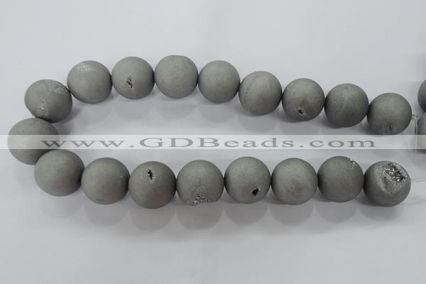 CAG6228 15 inches 20mm round plated druzy agate beads wholesale