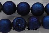 CAG6253 15 inches 10mm faceted round plated druzy agate beads