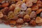 CAG628 15.5 inches 10*10mm heart natural fire agate beads wholesale