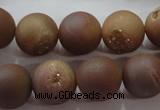 CAG6324 15 inches 12mm round plated druzy agate beads wholesale