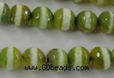 CAG6358 15 inches 8mm faceted round tibetan agate gemstone beads