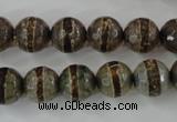 CAG6366 15 inches 8mm faceted round tibetan agate gemstone beads