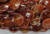 CAG637 15.5 inches 12mm faceted coin natural fire agate beads