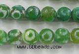 CAG6393 15 inches 12mm faceted round tibetan agate gemstone beads