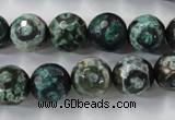 CAG6397 15 inches 12mm faceted round tibetan agate gemstone beads