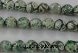 CAG6409 15 inches 8mm faceted round tibetan agate gemstone beads