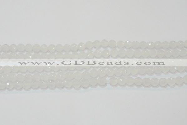 CAG6512 15.5 inches 8mm faceted round Brazilian white agate beads