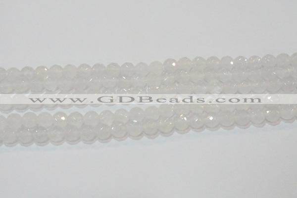 CAG6514 15.5 inches 12mm faceted round Brazilian white agate beads