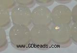 CAG6515 15.5 inches 14mm faceted round Brazilian white agate beads