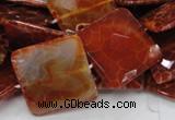 CAG652 15.5 inches 30*30mm faceted square natural fire agate beads