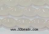 CAG6525 15.5 inches 8*12mm rice Brazilian white agate beads