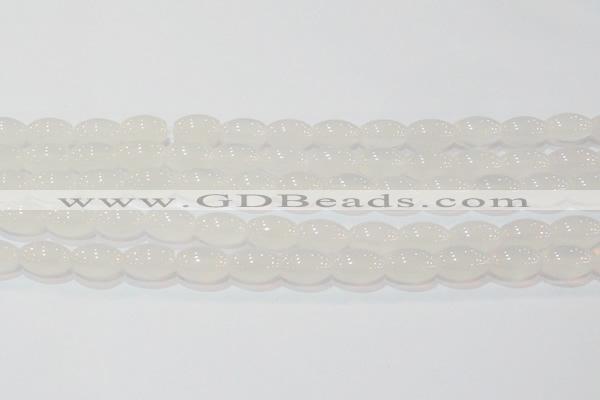 CAG6526 15.5 inches 10*14mm rice Brazilian white agate beads