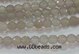 CAG6535 15.5 inches 4mm faceted round Brazilian grey agate beads