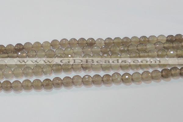 CAG6537 15.5 inches 8mm faceted round Brazilian grey agate beads