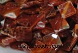 CAG654 15.5 inches 10*10mm faceted rhombic natural fire agate beads