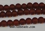 CAG6551 15.5 inches 5mm round matte red agate beads wholesale