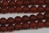 CAG6552 15.5 inches 6mm round matte red agate beads wholesale