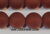 CAG6560 15.5 inches 20mm round matte red agate beads wholesale