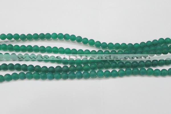 CAG6567 15.5 inches 6mm round matte green agate beads wholesale