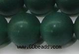 CAG6575 15.5 inches 20mm round matte green agate beads wholesale