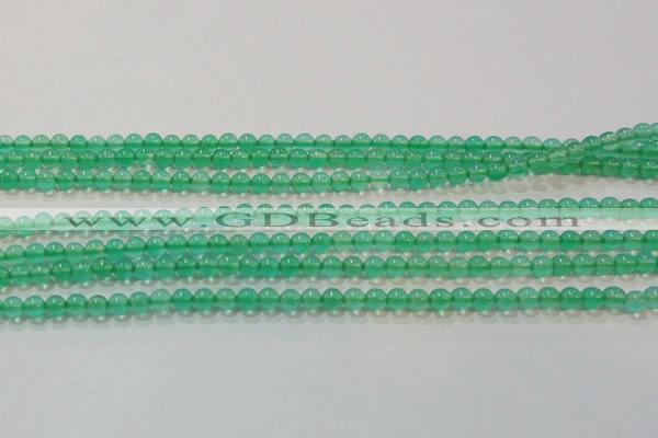 CAG6600 15.5 inches 2mm round green agate gemstone beads