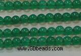 CAG6601 15.5 inches 2mm round green agate gemstone beads