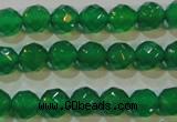 CAG6611 15.5 inches 4mm faceted round green agate gemstone beads