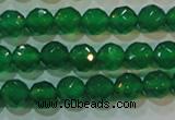 CAG6612 15.5 inches 6mm faceted round green agate gemstone beads