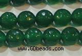 CAG6614 15.5 inches 10mm faceted round green agate gemstone beads