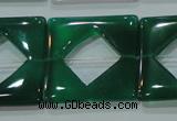 CAG6642 15.5 inches 25*25mm square green agate gemstone beads