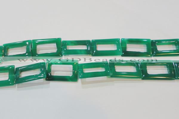 CAG6644 15.5 inches 25*35mm rectangle green agate gemstone beads