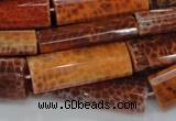 CAG668 15.5 inches 15*35mm rectangle natural fire agate beads