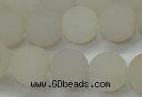 CAG6681 15 inches 10mm round white pilates agate beads