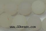 CAG6682 15 inches 12mm round white pilates agate beads