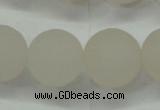 CAG6683 15 inches 14mm round white pilates agate beads