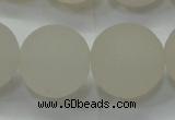 CAG6685 15 inches 18mm round white pilates agate beads