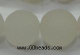 CAG6686 15 inches 18mm round white pilates agate beads