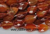 CAG669 15.5 inches 10*14mm faceted flat teardrop natural fire agate beads