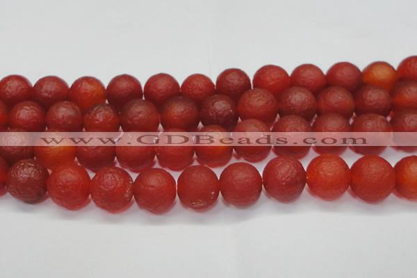 CAG6703 15 inches 14mm round red pilates agate beads