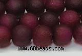 CAG6710 15 inches 8mm round plum pilates agate beads