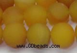 CAG6720 15 inches 8mm round yellow pilates agate beads