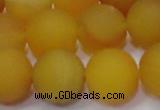 CAG6721 15 inches 10mm round yellow pilates agate beads