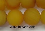 CAG6723 15 inches 14mm round yellow pilates agate beads