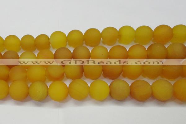 CAG6724 15 inches 16mm round yellow pilates agate beads