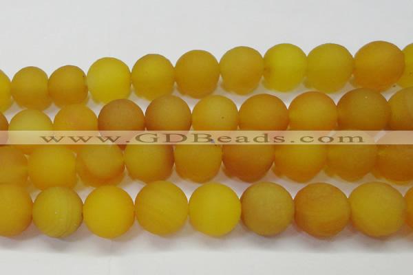 CAG6726 15 inches 20mm round yellow pilates agate beads