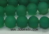 CAG6730 15 inches 8mm round green pilates agate beads