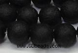 CAG6741 15 inches 10mm round black pilates agate beads