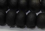 CAG6748 15 inches 10*14mm rondelle black pilates agate beads