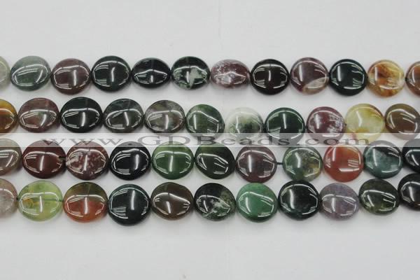 CAG6772 15.5 inches 16mm flat round Indian agate beads wholesale