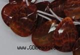 CAG679 15.5 inches 15*20mm faceted teardrop natural fire agate beads